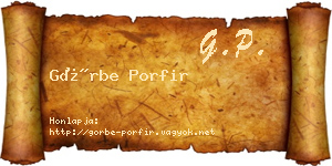 Görbe Porfir névjegykártya